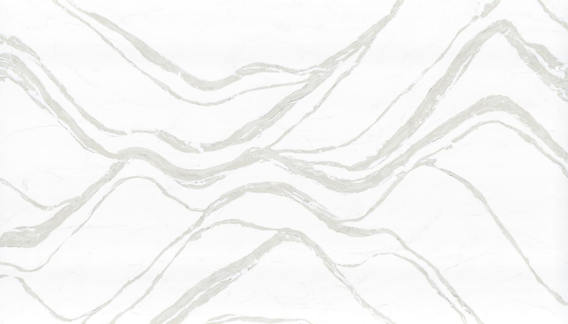 OLK7528 أسطح حجر الكوارتز المفضلة لدى المقاولين وتجار الجملة من نمط الحجر الطبيعي للموجة الكبيرة